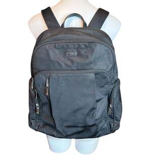 TUMI Voyager Black Nylon Backpack Laptop Travel Carry On Bag